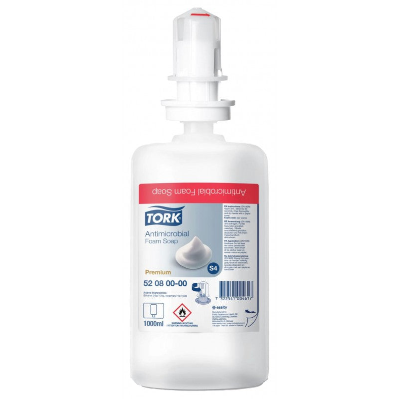 Tork Savon Mousse Antimicrobien (Biocide) 1000ml- Colis de 6