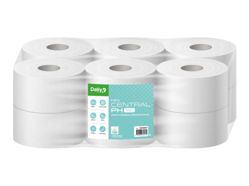 PH à dévidage central blanc Ecolabel 180m diam 18 -Ct 12 rlx