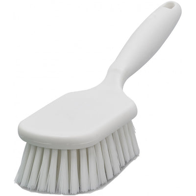 Brosse cruche polyester PBT mi-dur manche court 25cm bleu HACCP