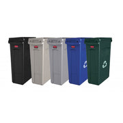 Collecteur Slim Jim 87L gris avec conduits aération Rubbermaid FG354060GRAY