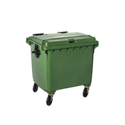 Conteneur 660L polyethylene haute densite vue de cote