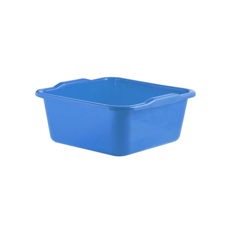 Cuvette carrée bleu en plastique 11L 33x33cm