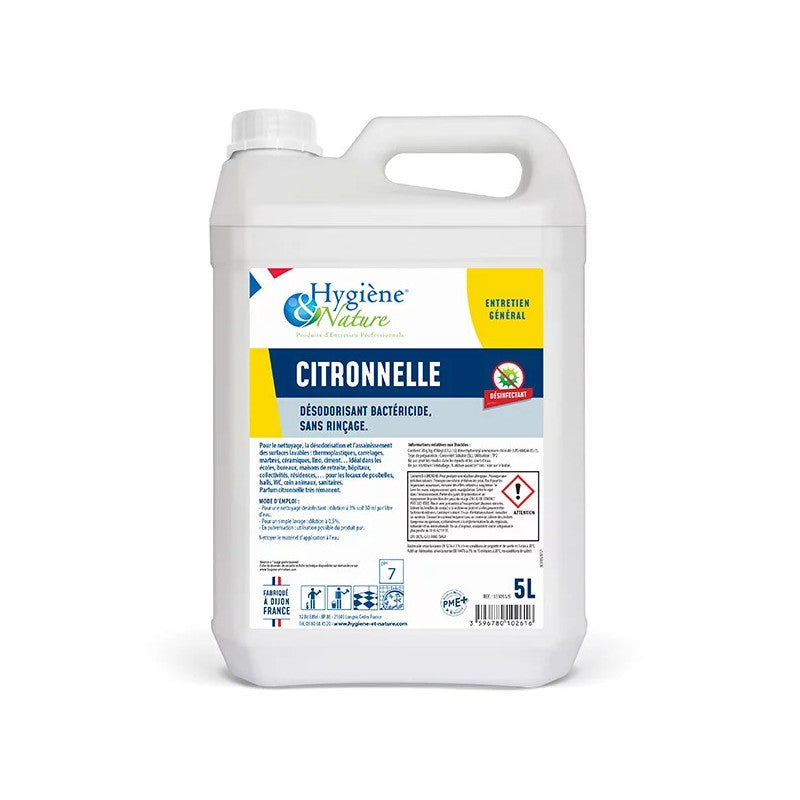 Désodorisant bactéricide TERY Citronnelle - Bidon 5L