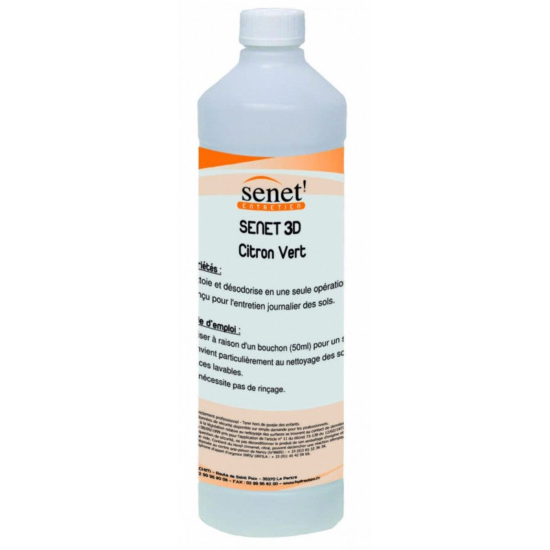 Détergent surodorant bactéricide SENET 3D ECO citron vert - 611 -1L
