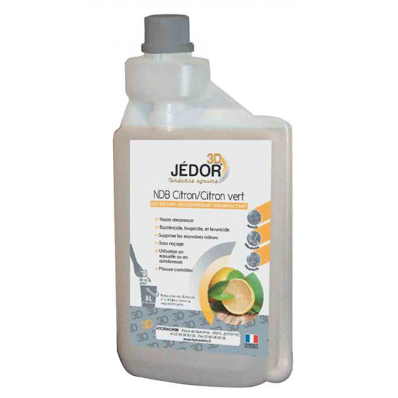 JEDOR 3D Détergent Surodorant Désinfectant virucide - Bidon doseur 1L