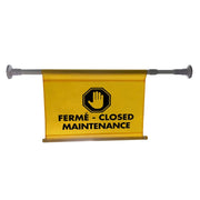 Drapeau signalisation telescopique nylon jaune noir Hemera