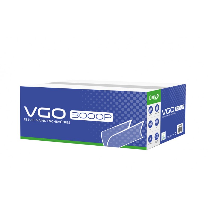 Essuie-mains enchevêtrés Dailyk VGO 3000P pure ouate recyclée
