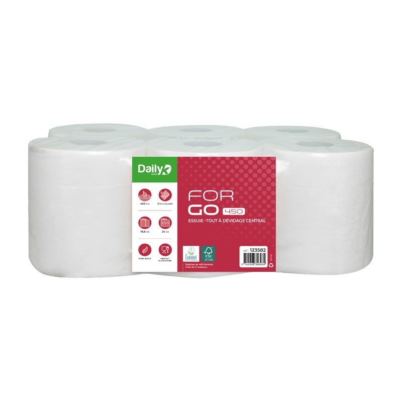 Essuie-tout Ecolabel FORGO 450 Dailyk Green- Colis de 6 rlx
