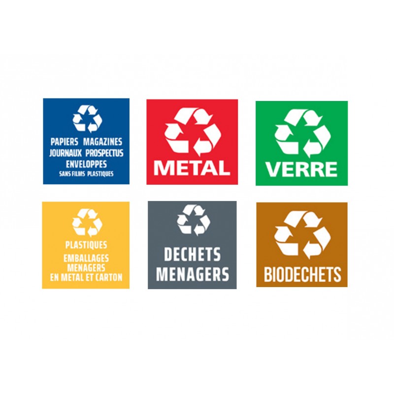 Etiquette tri selectif FIT 134696 autocollante 120x120 mm