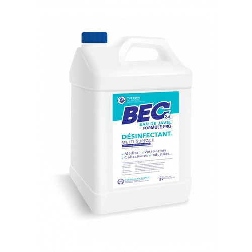 Eau de javel BEC Professionnel 2,6% chlore actif bidon 5L