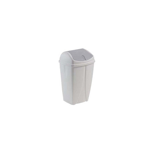 SWING Poubelle plastique blanche à couvercle basculant 10L