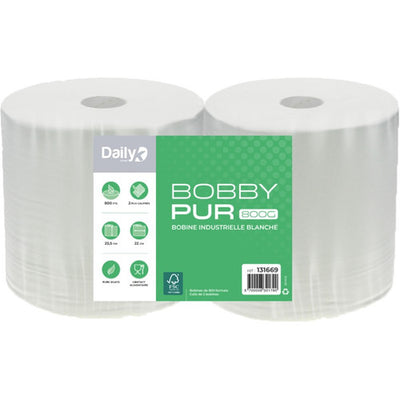 Bobine pure blanche BOBBYPUR 800G Dailyk Start dévidage central