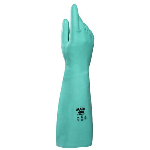 Gant nitrile 46cm vert ULTRANITRIL 480 (8 à 10) - 1 paire (ex130043)
