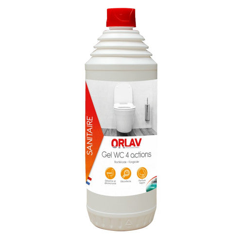 Gel WC détartrant désinfectant désodorisant 4 ACTIONS ORLAV-Flacon 1l