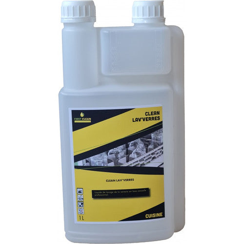 CLEAN LAV VERRES chloré détergent lave-vaisselle professionnel 1L