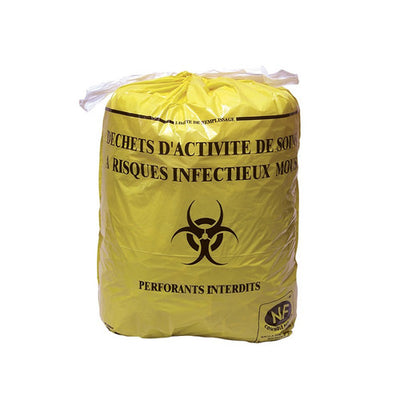 SP 30L jaune DASRI  NF-X 30-501 18µ 500x650mm - Ct. de 500 Sacs