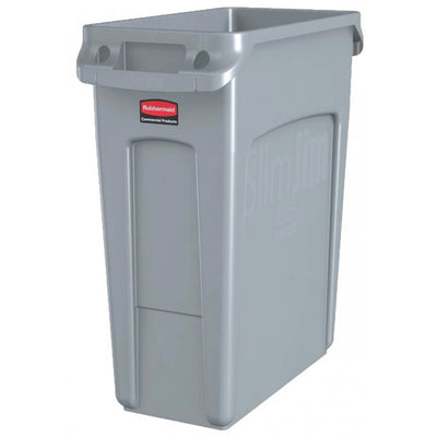 Rubbermaid Slim Jim 60L gris collecteur professionnel conduits aeration