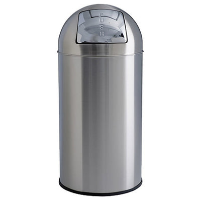 Poubelle 40L inox brossé couvercle PUSH ref 128016 Hemera Distribution