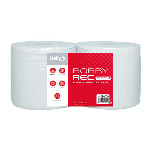 Bobine recyclée blanche BOBBYREC 1000 M  Dailyk START - Lot de 2