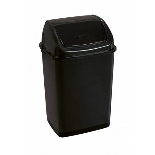 Poubelle RIF BASIC noire 35L couvercle basculant - Hemera
