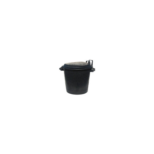 Poubelle basse ronde noire Premium 75L en PE avec couvercle ECOGREEN