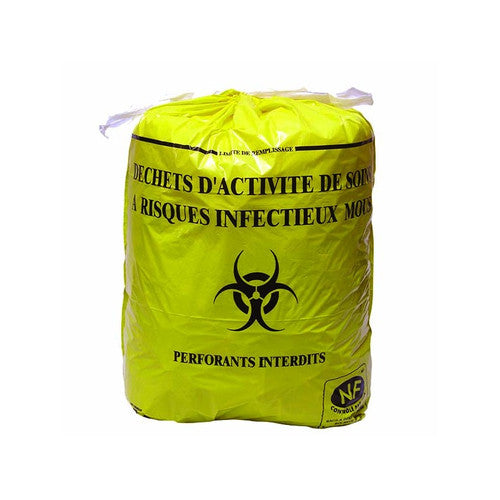 SP 20L jaune DASRI  NF-X 30-501 18µ 450x450mm - Ct. de 1000 Sacs