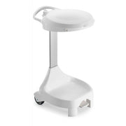 Support sac plastique 120L a pedale sur roues Delta blanc