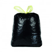 Sac poubelle 50L noir PEBD liens coulissants NF 28µ