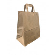 Sac cabas à poignées plates kraft brun - Ct de 250