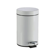 Poubelle métal laquée blanche à pédale 12L TAMPEL réf. 126208
