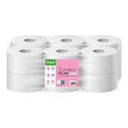 Papier hygiénique Mini Jumbo Pur 170m blanc Ecolabel 12 rouleaux