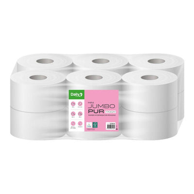 Papier hygiénique Mini Jumbo Pur 170m blanc Ecolabel 12 rouleaux