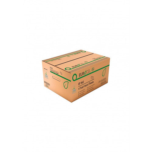 Essuie-mains plié V EUROCEL Ecolabel Havane 21x21cm double épaisseur