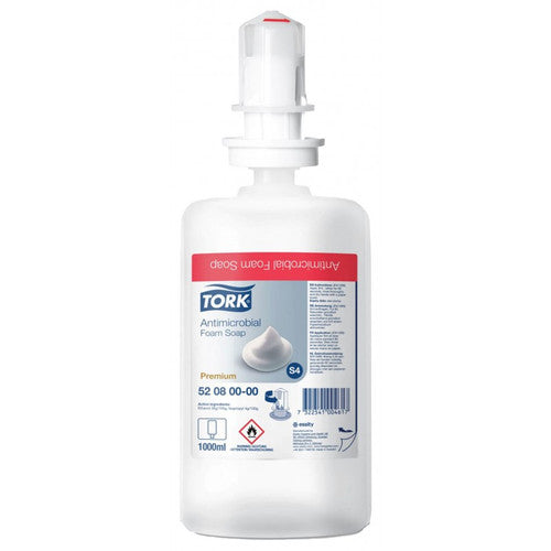 Tork Savon Mousse Antimicrobien (Biocide) 1000ml- Colis de 6