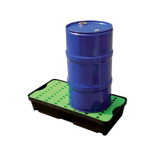Bac de rétention 45L avec caillebotis Hemera ref 127493 noir et vert