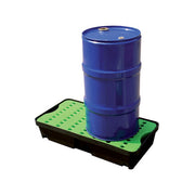 Bac de rétention 45L avec caillebotis Hemera ref 127493 noir et vert