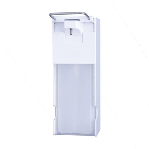 Distributeur savon microbille 1L ABS blanc levier inox Hemera AC14000
