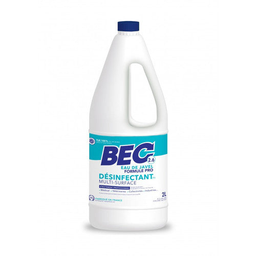 Eau de Javel liquide 2,6% BEC Professionnel bidon 2L