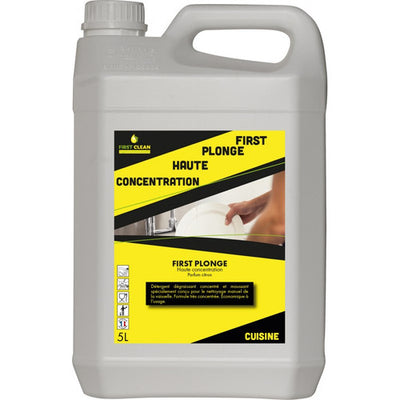 Liquide vaisselle manuel CLEAN PLONGE CITRON 22% First Clean bidon 5L