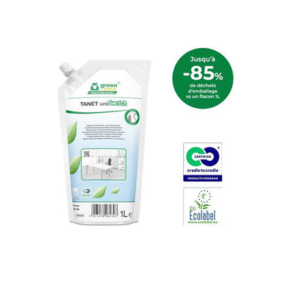 Green Care TANET uniSwitch nettoyant sols surfaces ultra concentré Ecolabel poche 1L