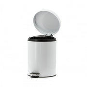 Poubelle métal laqué blanc à pédale 5L TAMPEL réf. 126212