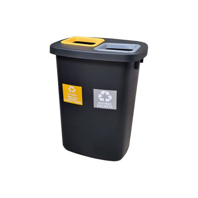 Poubelle noire 2x45L Atrium duo ecogreen