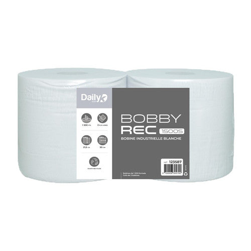 Bobine recyclée blanche BOBBYREC 1500S  Dailyk Start - Colis de 2