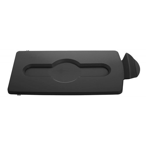 Couvercle fermé noir station recyclage Slim Jim Rubbermaid