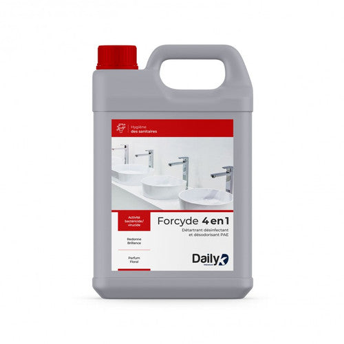 FORCYDE 4 EN 1 Nettoyant désinf. sanitaire DAILYK PREMIUM - Bidon 5L