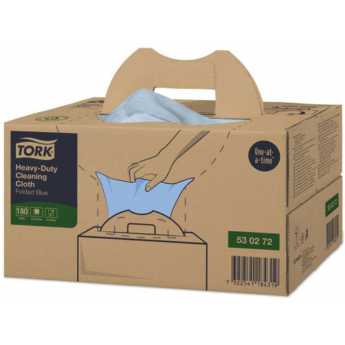 Chiffon de nettoyage plié  Bleu industriel handi box TORK -Colis180 F