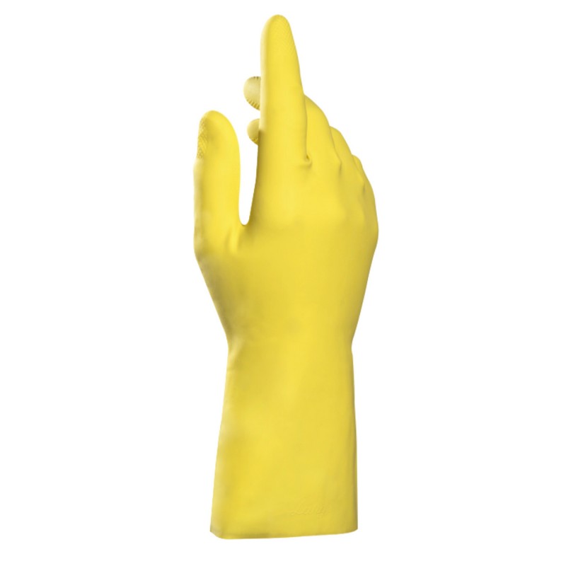 Gant ménage latex floqué coton VITAL 124 Jaune (T6 à T9) - 1 paire