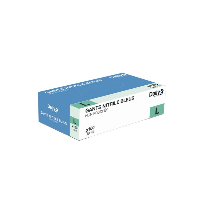 Detail surface gant nitrile bleu traitement chlorination