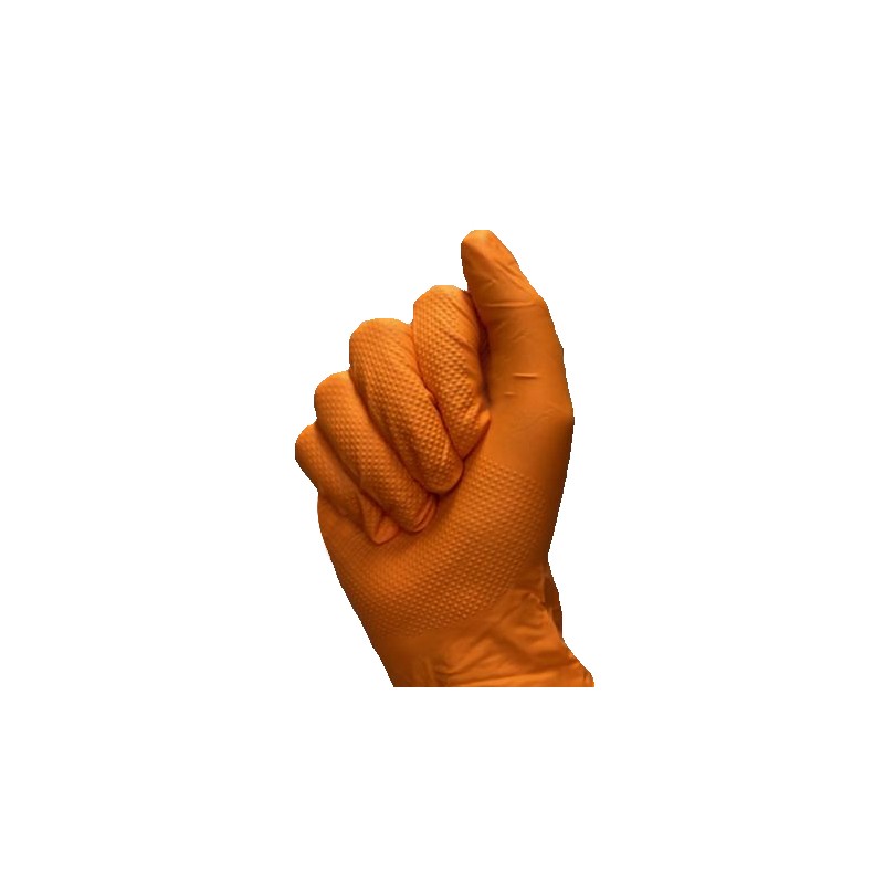 Gant nitrile orange extra strong - Boite de 100