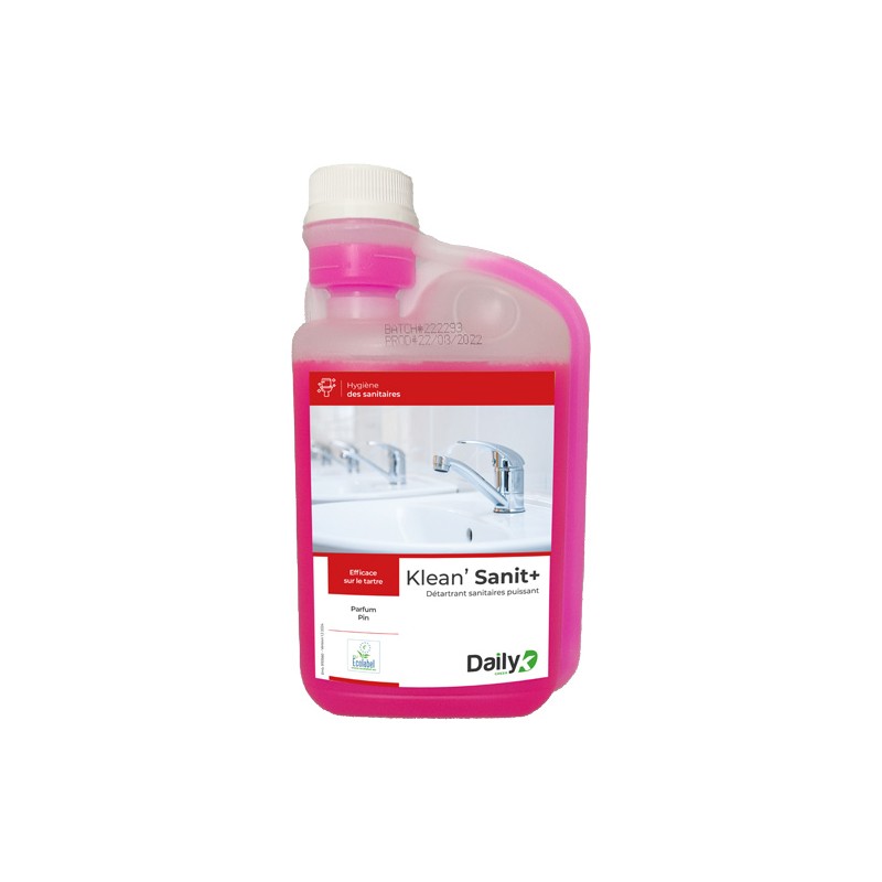 Détartrant sanitaires écolabel KLEAN'SANIT+ DAILYK-Flacon doseur 1l